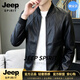 JEEP SPIRIT皮衣外套男士2026秋季韓版潮流帥氣修身型皮夾克男裝上衣服 黑色【品牌優選】 M 170左右