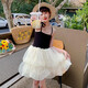 G.DUCKKIDS2025新款夏季女童吊帶裙甜美公主風(fēng)蓬蓬裙百搭生日派對(duì)連衣裙 米色 120 cm