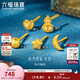 六福珠寶福滿傳家足金日月星辰手工錘紋工藝黃金耳釘單只計價L04G0008DS 0.57克(含工費59元) 星星 配硅膠耳堵