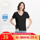 森馬（Semir）短袖t恤女涼感抗菌正肩修身2026夏顯瘦V領(lǐng)白色打底衫109326100002
