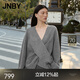 江南布衣（JNBY）秋冬毛針織衫廓形解構綿羊毛套頭衫5P0315280 072/中雜灰 S