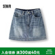 森馬半身裙女秋a字裙復古學院風牛仔短裙103525120002
