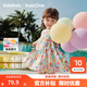 巴拉巴拉童裝兒童連衣裙女童裙子2026夏裝新款嬰兒衣服寶寶公主裙甜美洋氣 黃紅色調(diào) 彩波元?dú)馊?100