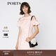 PORTS寶姿 秋冬新品女裝露肩短袖連衣裙SA9D032GFD026 淺粉 S (4)