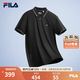 FILA 斐樂官方男裝針織短袖領(lǐng)航POLO衫夏季商務(wù)休閑涼感上衣 正黑色-BK 3XL 190/108A/XXXL