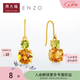周大福ENZO經典彩寶系列18K金黃晶橄欖石耳環女EZV4947生日禮物 EZV4947