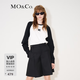 MO&Co.MC刺繡棉質寬松T恤美式復古打底衫情侶裝t恤純棉T恤摩安珂 本白色-第2批 S 160