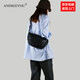 ANDSEEYOU品牌 單肩包女 慵懶風(fēng)包包真皮復古馬鞍包新款百搭餃子包女斜挎包 黑色