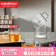 金灶（KAMJOVE）玻璃水杯耐熱小品茗杯加厚功夫茶杯茶具家居泡茶小杯帶把花茶杯 透明款 80ml 4只