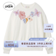 gelatopique睡衣女26春夏新品半邊絨山本寬齋花卉套頭衫居家PWNT261021 灰白色 均碼