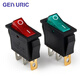 GEIYURIC 船型開關按鈕KCD3 船形開關兩檔3300W帶燈三腳220V 綠色 10只
