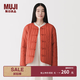 MUJI 女式木棉混盤扣棉服夾克外套女款女裝棉衣新中式26年 BD12HA6S 磚紅色 M (160/84A)