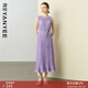 顏域紫色無袖背心裙2026夏季新款女高級感收腰顯瘦A字氣質連衣裙 紫色 2XL