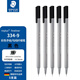 施德樓（STAEDTLER）針管筆勾線筆 0.3mm纖維頭水性墨水可洗直液簽字筆 美術(shù)繪圖描線速干筆開(kāi)學(xué)必備用品 黑色5支334-9