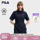 FILA 斐樂官方女裝梭織連衣裙2026夏新款時尚休閑涼感舒適襯衫裙 傳奇藍-NV M 165/84A/M