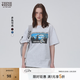 Teenie Weenie小熊夏季棉美式復古寬松灰色短袖T恤學院風上衣 淺灰色 M
