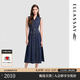 歌力思（ELLASSAY）【100%棉】2026夏博主同款高腰無袖中長款經典牛仔連衣裙女N001 牛仔藍 L