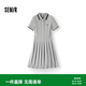 森馬（Semir）連衣裙女夏季撞色polo領短裙字母運動風學院風百褶裙101325114051