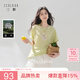 三彩京東自營2026夏季新款減齡星星花邊貝殼T恤簡約寬松落肩袖套頭衫M