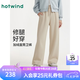 熱風（Hotwind）【商場同款】女士加絨直筒衛褲冬季新款絨感直筒休閑長褲 89米杏 S