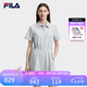 FILA 斐樂官方女子梭織連衣裙2026夏新款舒適防曬涼感收腰襯衫裙 山巖灰-GY M 165/84A/M