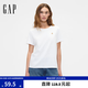 GAP女裝春款小熊刺繡純棉寬松短袖T恤休閑上衣美版821817 白色 XS 美碼  S亞洲碼165/84A