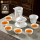 金鑲玉陶瓷功夫茶具整套蓋碗茶杯白瓷家用簡(jiǎn)約禮品盒高檔 節(jié)節(jié)蓋碗套裝