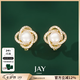Jay 四葉草珍珠耳夾無耳洞女夾耳式耳環耳飾送女友七夕禮物 耳夾（淡水珍珠）京倉/就近發貨