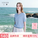 三彩2026夏季新款蝴蝶結(jié)繡花針織衫圓領(lǐng)短袖上衣套頭衫簡約M