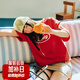 Mmlg【明星同款】7A抗菌純棉短袖T恤女男夏季新款韓系體恤情侶上衣t恤 紅色【沈月同款】 M