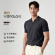 PERRY BURRY超精桑蠶絲羊毛衫老錢風男裝polo短袖毛衣 鐵灰 L 175/92A