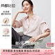 尚都比拉夏季通勤襯衫女光澤感休閑襯衣堆堆袖設計感V領上衣 粉色 L