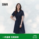 森馬連衣裙女夏季收腰翻領工裝風顯瘦短裙103325114009