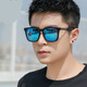 瞐掌柜2025新款偏光太陽(yáng)鏡男墨鏡潮流韓版開(kāi)車(chē)眼鏡時(shí)尚方形眼睛防紫外 亮黑框 冰藍片