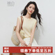 晚白2026年夏款輕薄針織背心溫柔淺色小圓領(lǐng)通勤無袖T恤女 淡黃色 M