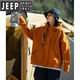 JEEP SPIRIT單層沖鋒衣男女春秋款防風(fēng)防水連帽機(jī)能露營(yíng)旅游爬山登山戶外套 F85橘色 收藏優(yōu)先發(fā)貨 M