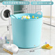 千勤兒童洗澡桶特大號加高加厚保溫沐浴桶嬰兒泡澡桶浴盆嬰幼兒洗澡桶 藍【55*50*41】0-13歲