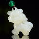 靳鉑梵（BoFanJADE）天然白色十二生肖玉墜石英巖玉石項鏈男女士生肖守護神玉石吊墜 寅虎