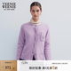 Teenie Weenie小熊女裝冬季時尚氣質時髦綿羊毛混紡毛衣針織開衫 紫色 S
