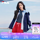 FILA 楊冪同款斐樂官方女裝梭織外套2026夏新款時尚休閑連帽風衣夾克 藏煙藍-DB XL 建議拍小一碼 175/92A/XL