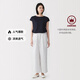 MUJI 女式 漢麻水洗寬版褲女裝褲子女款女士長(zhǎng)褲休閑褲闊腿褲26年春夏 米白色條紋 M （160/66A ）