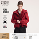 Teenie Weenie【雙棲彩殼防潑水】小熊女冬加絨兩件套工裝夾克外套 紅色 M