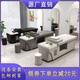 新款養(yǎng)生頭療床理發(fā)店泰式全躺美容美發(fā)采耳熏蒸水循環(huán)速熱洗頭床 淺灰色-（木架-塑膠盆） 單床 凳子
