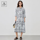 Marc O'Polo/MOP 夏季純棉翻領(lǐng)佩斯利印花七分袖連衣裙女收腰裙子 印花M14 M 36/165
