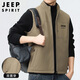 JEEP SPIRIT吉普馬甲男秋冬季男士外套外穿棉背心搖粒絨坎肩輕薄保暖男裝