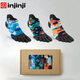 injinji五指襪男士三雙禮盒裝短筒薄款coolmax專(zhuān)業(yè)運動(dòng)跑步分五趾襪 冰川+毒蠅傘+紫菀花 M（40.5-44）
