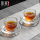 雅集茶杯錘紋小鼓品茶杯蓮花茶碟2個裝套裝辦公家用簡約功夫茶具套裝