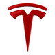 海崎 適用于Tesla特斯拉logo金屬車貼 改裝車身貼標(biāo) 側(cè)標(biāo) 個(gè)性創(chuàng)意車尾標(biāo) 特斯拉金屬車標(biāo)-紅色 Model 3