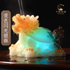 閃光龍龜貔貅茶寵變色擺件精品可養(yǎng)金蟾茶具茶盤(pán)茶道配件茶臺(tái)茶玩 閃光變色龍龜茶寵