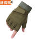 盛賽熙男士半指手套黑鷹戰術(shù)運動(dòng)騎車(chē)健身登山防滑耐磨戶(hù)外訓練機車(chē)手套 軍綠色 L